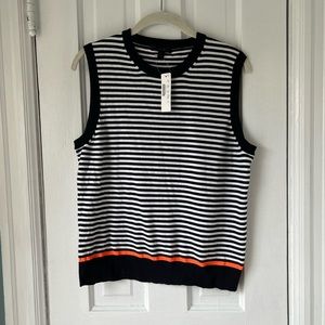 NWT - JCREW - NAVY/WHITE STRIPE VEST
